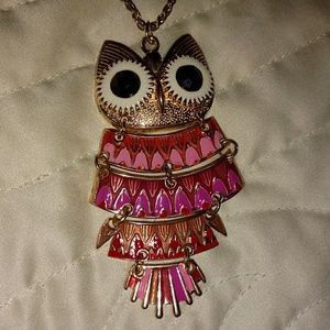 Gold tone Owl necklace